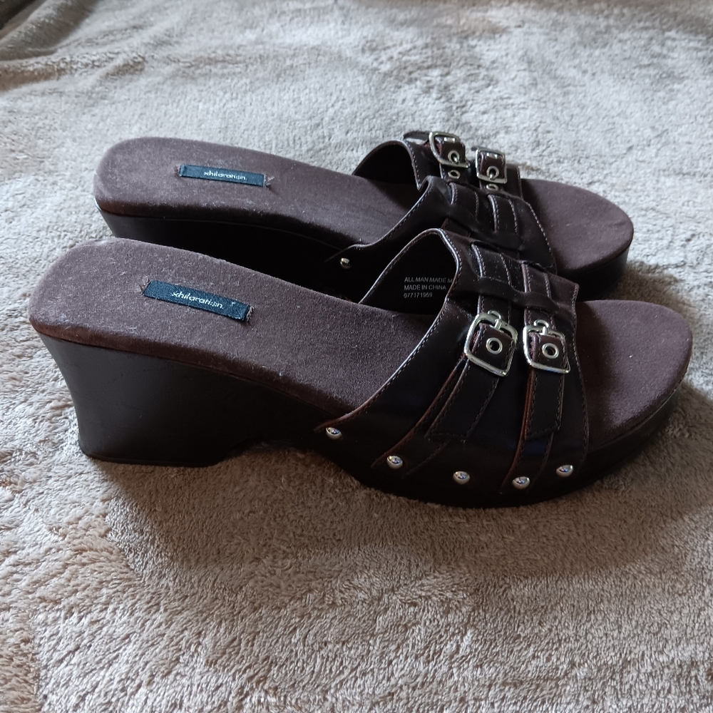 Clog stlye brown shoes women's size 8